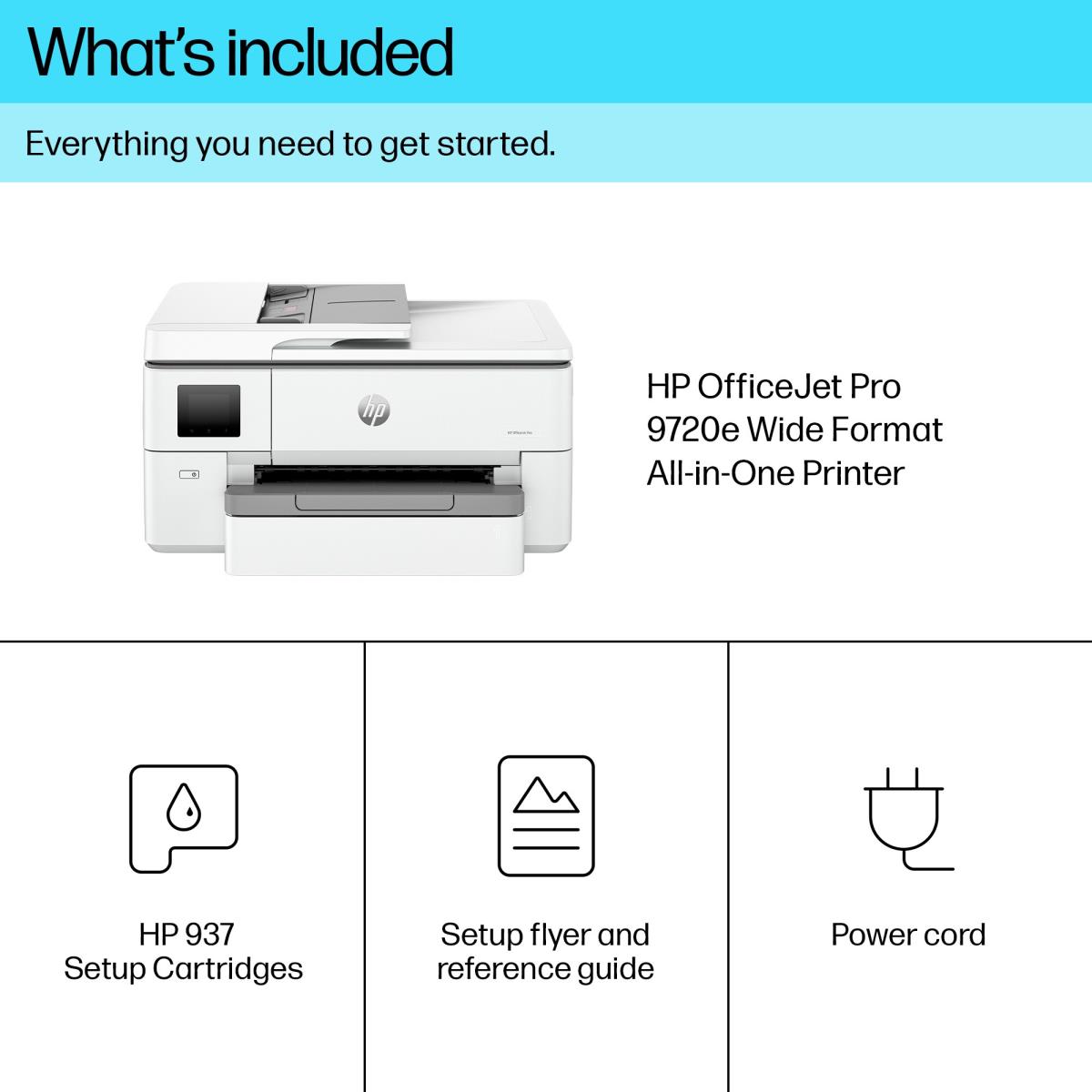 OfficeJet Pro 9720e Wide Format - Color All-in-One Printer - Inkjet - A3 - USB / Ethernet / Wi-Fi