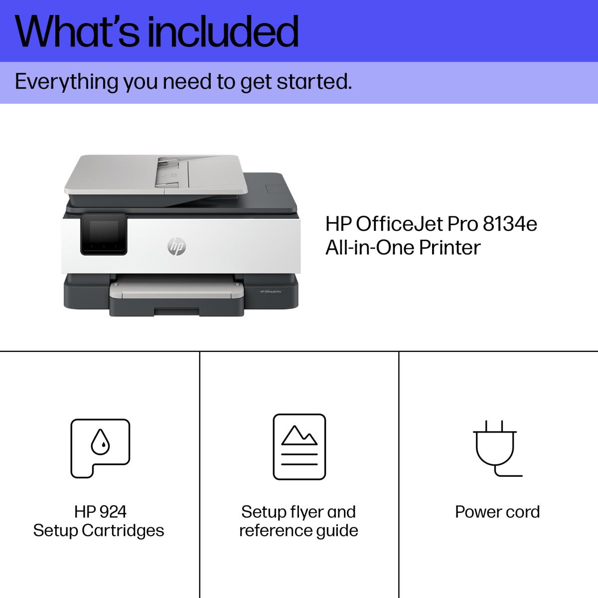 OfficeJet Pro 8134e - Color All-in-One Printer - Inkjet - A4 - USB / Ethernet / Wi-Fi