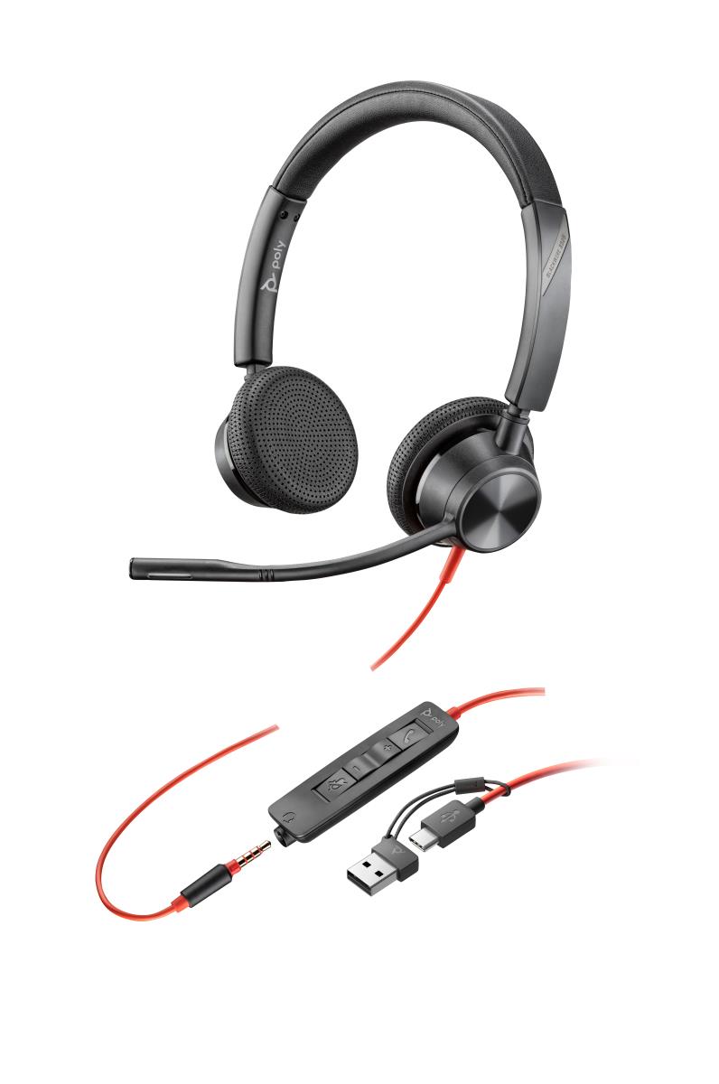 Headset Blackwire 3325-m - Stereo - USB-A / 3.5mm - USB-C/A Adapter