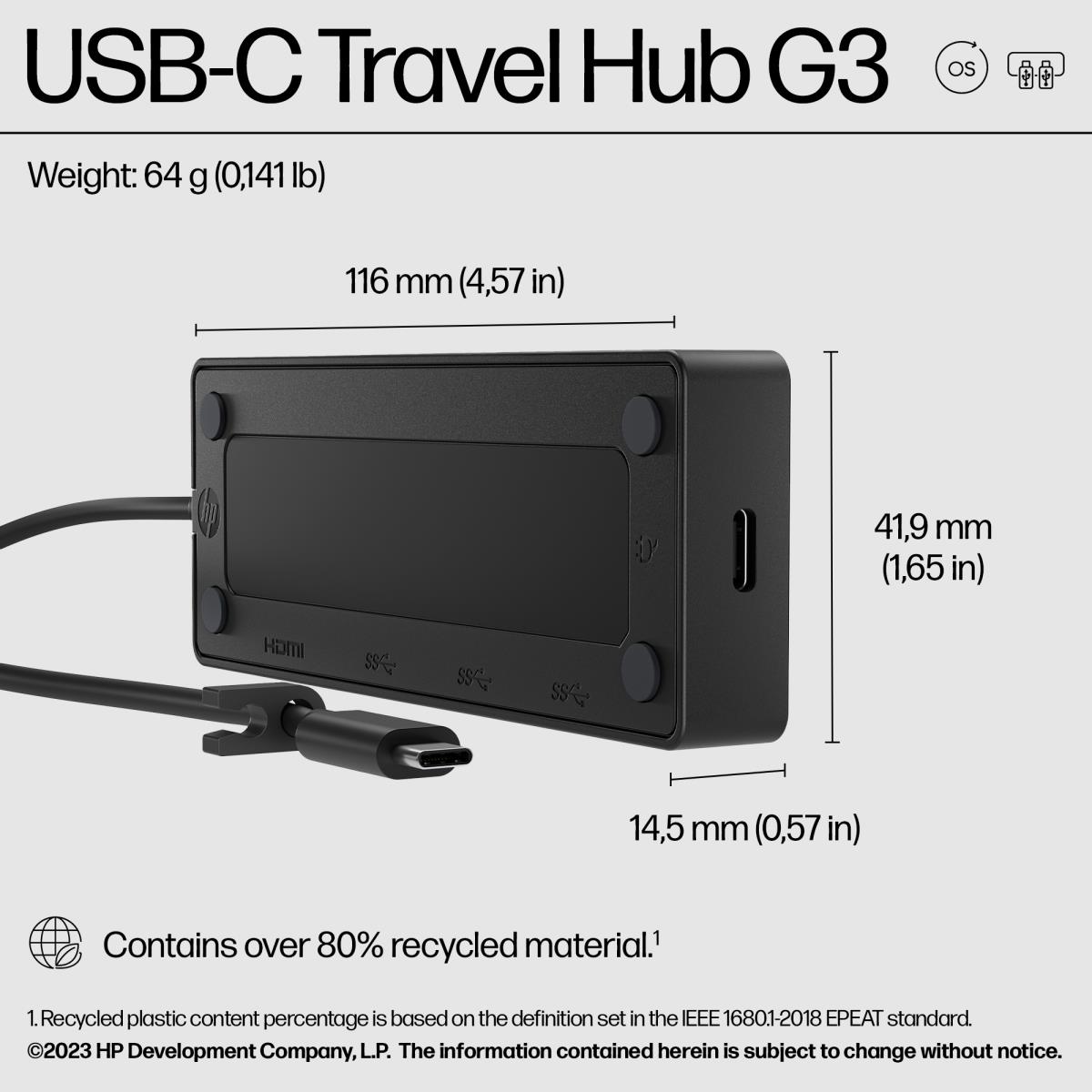 USB-C Travel Hub G3 (2x USB-C, 2x USB-A and HDMI)
