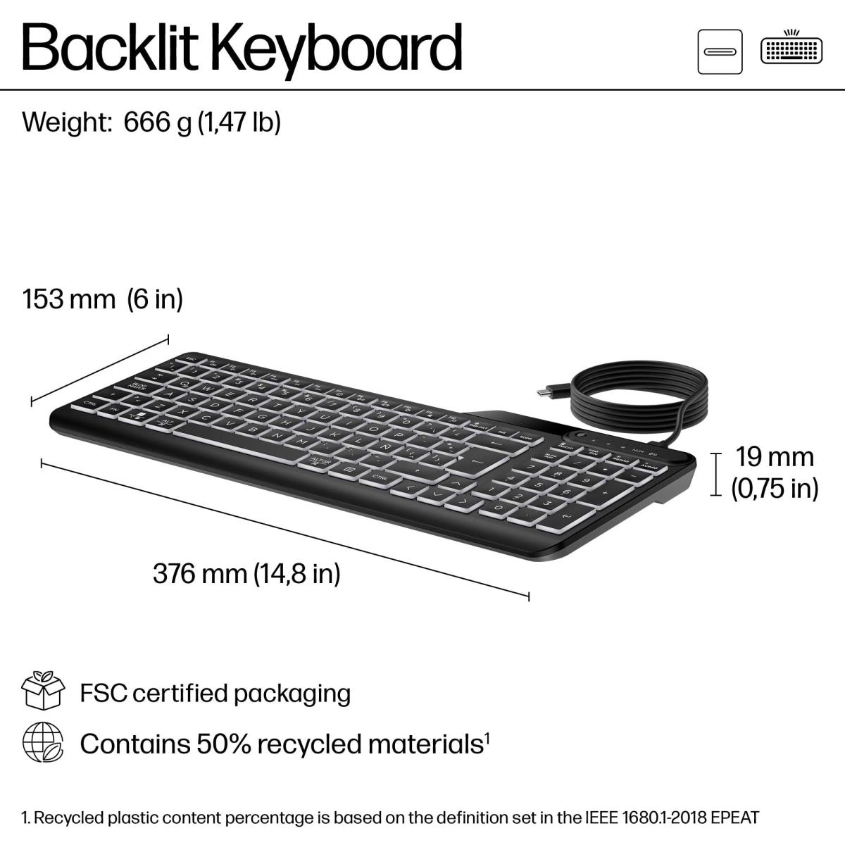 Wired Keyboard 400 - Backlit - Qwerty Int'l