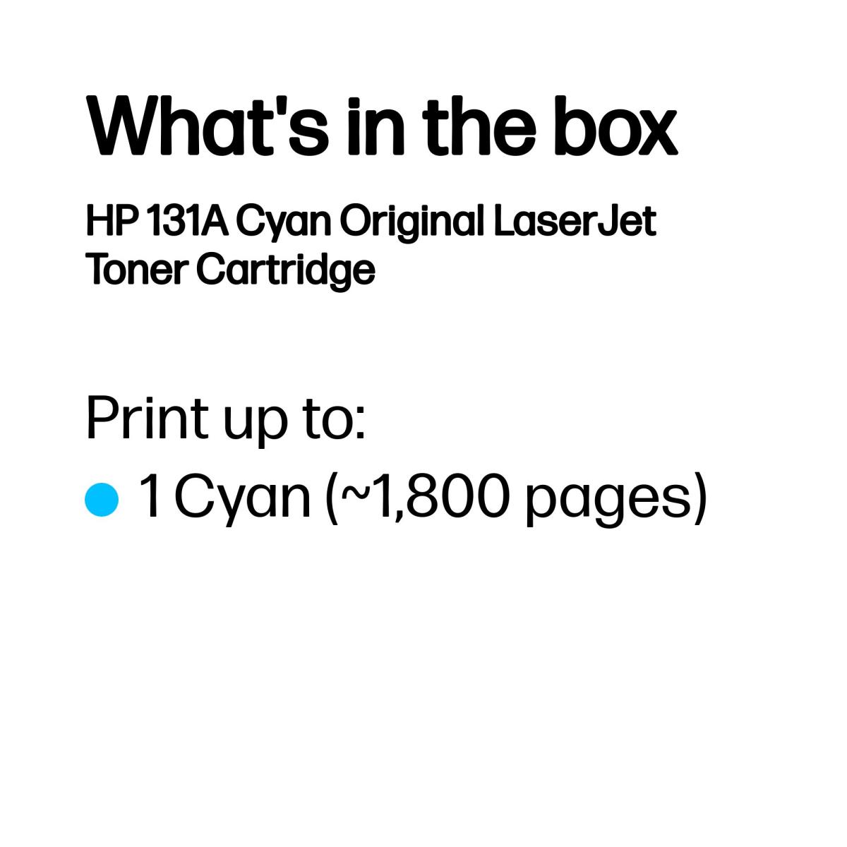 Toner Cartridge - No 131A - 1.8k Pages - Cyan