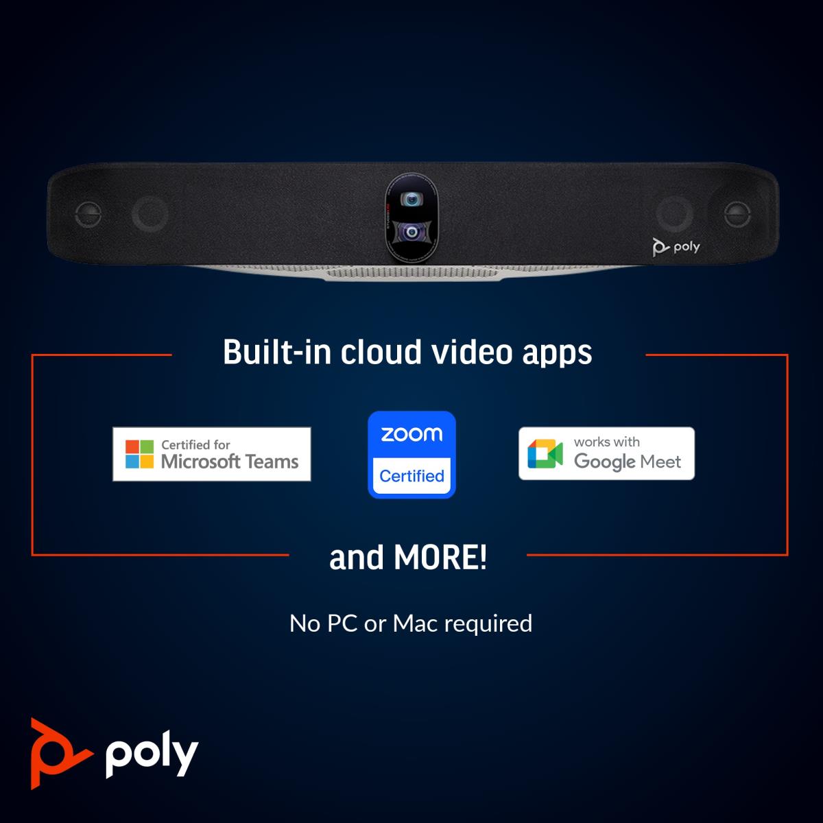 Poly Studio X70 All-In-One Video Bar with TC10 Controller Kit