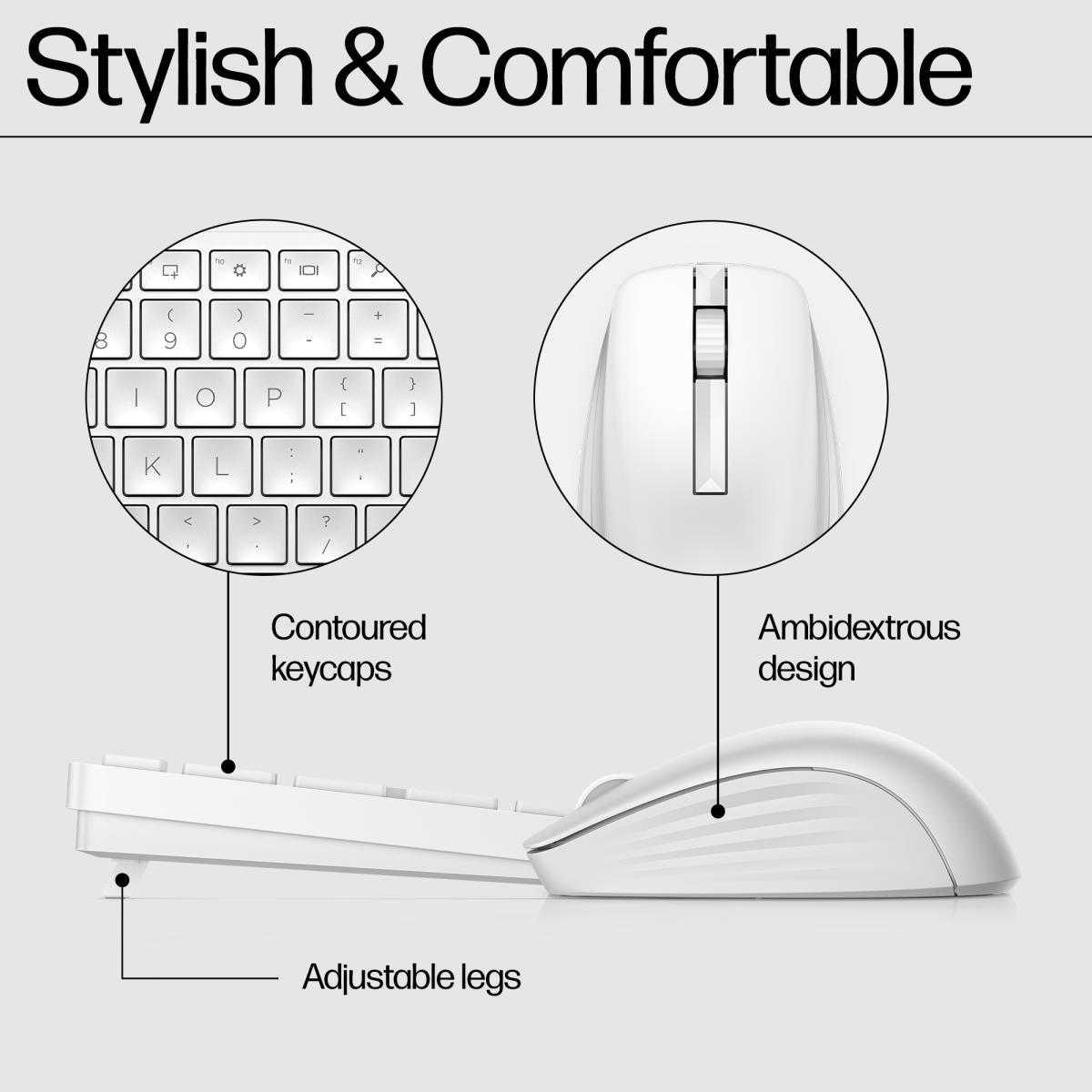 Wireless Keyboard and Mouse 655 Combo - White - Azerty Belgian