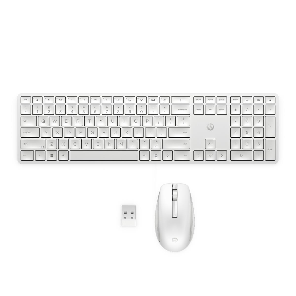 Wireless Keyboard and Mouse 655 Combo - White - Azerty Belgian