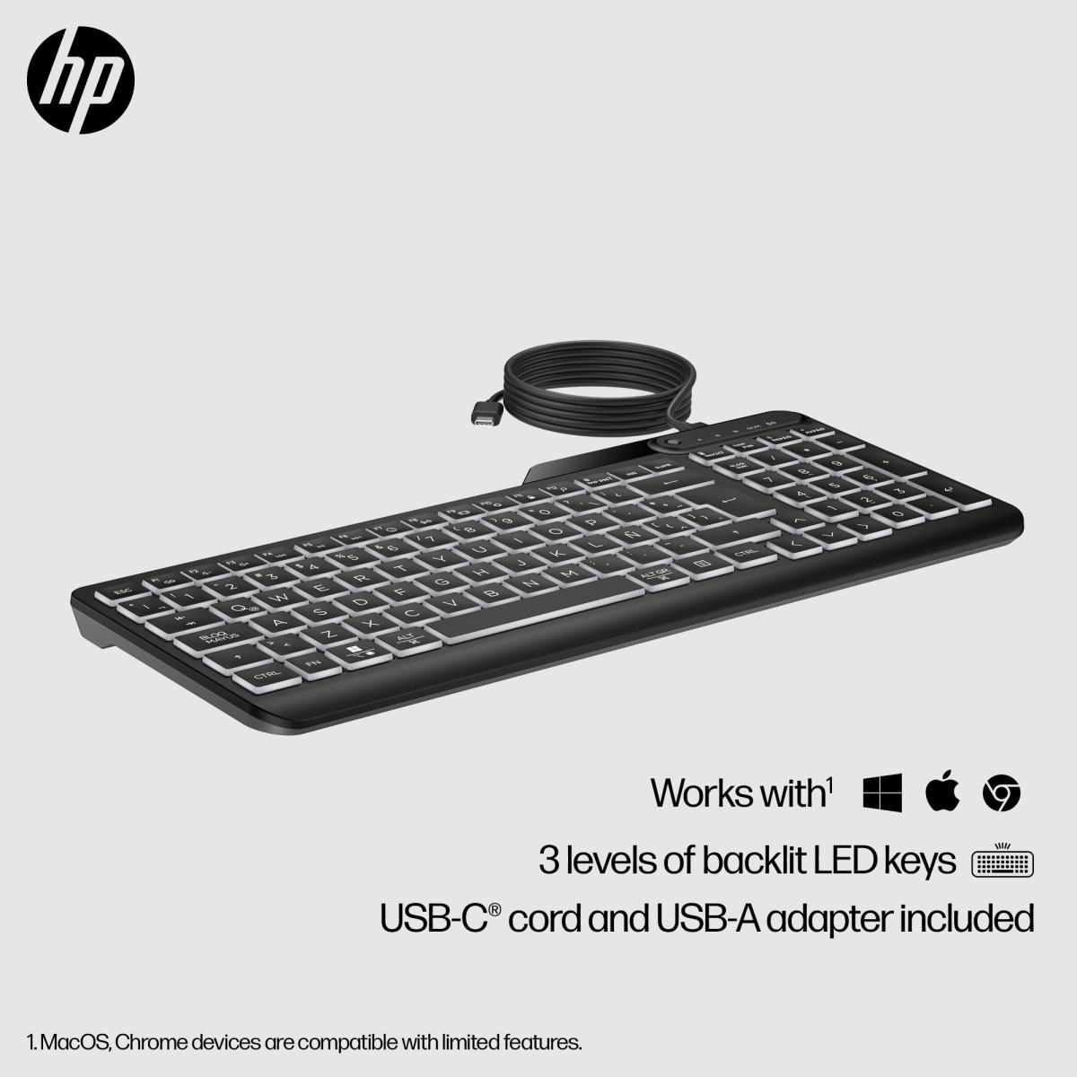 Multi-Device Wired Keyboard 405 - Backlit - Qwerty Int'l