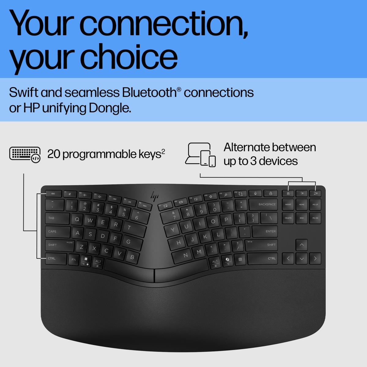 Ergonomic Wireless Keyboard 965 - Qwerty Int'l