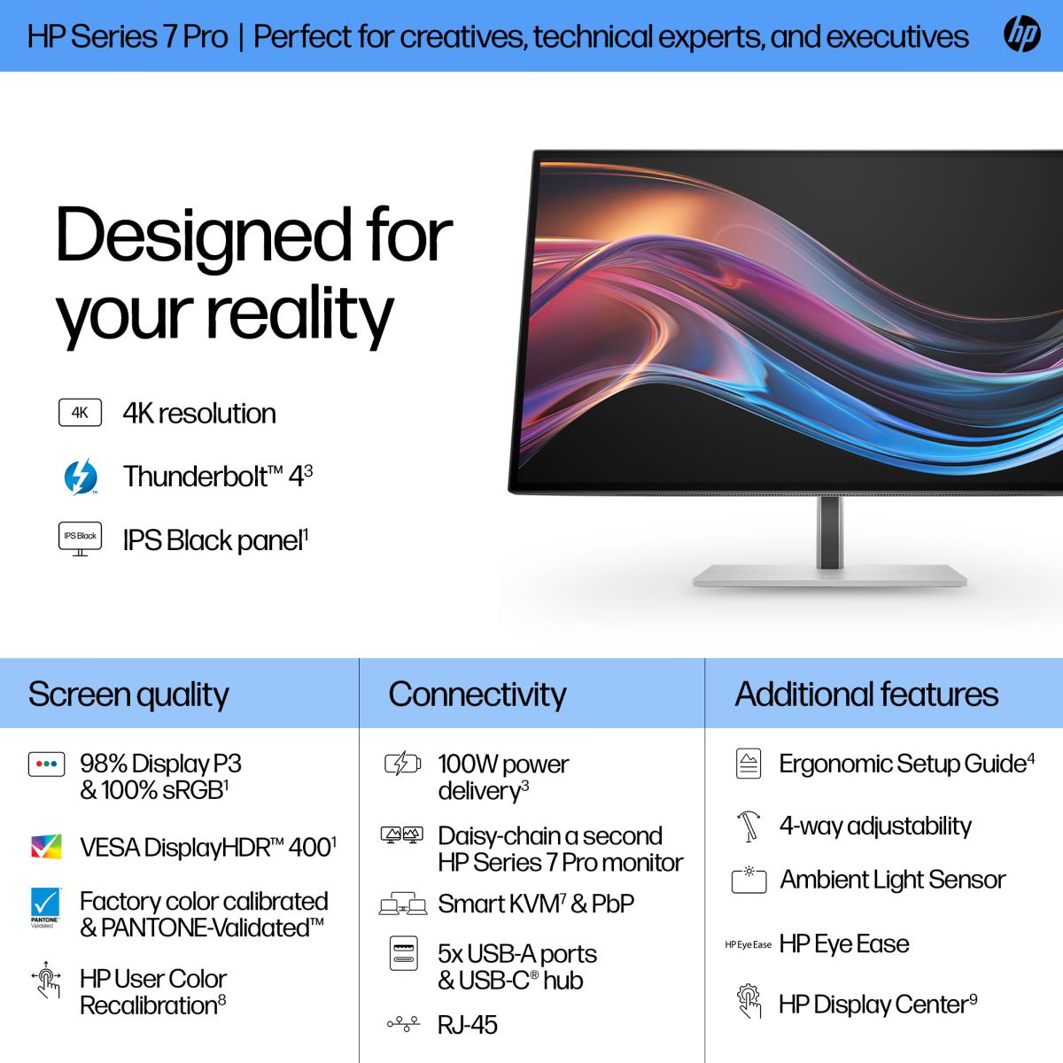Desktop Monitor w/Thunderbolt 4 - Series 7 Pro 727pk - 27in - 3840x2160 (4K UHD) - IPS