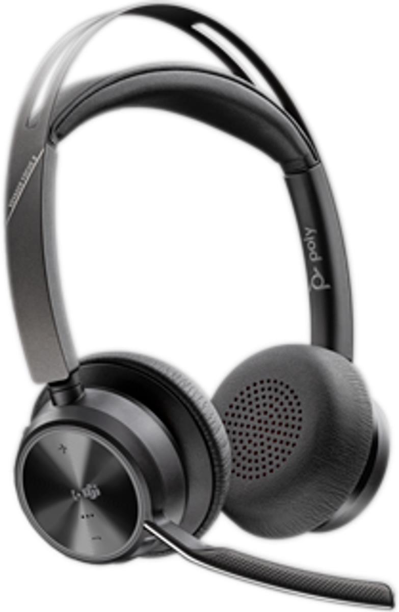 Headset Voyager Focus 2 Microsoft - Stereo - Bluetooth/USB-C - USB-C/A Adapter + Charging Stand