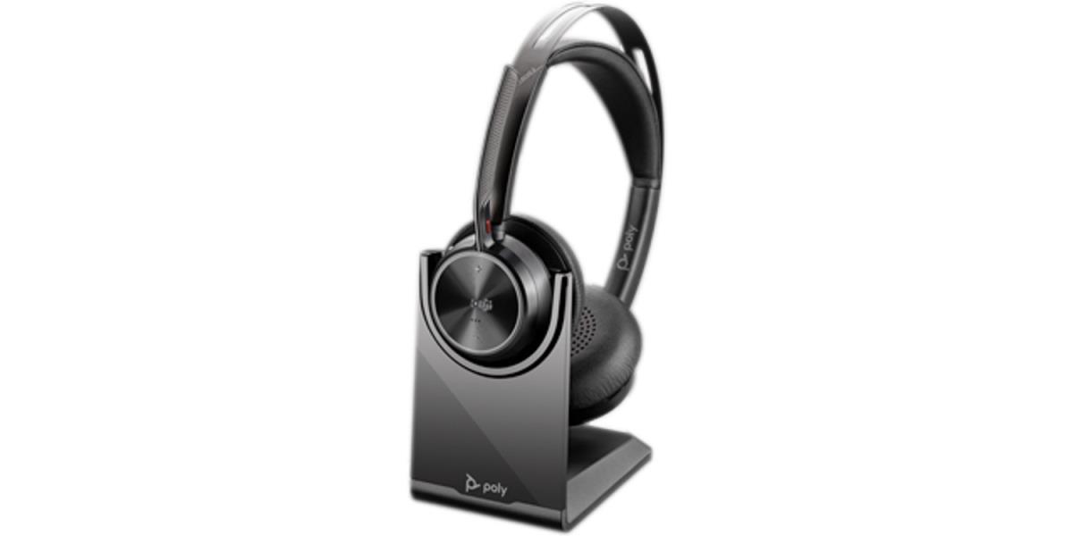 Headset Voyager Focus 2 Microsoft - Stereo - Bluetooth/USB-C - USB-C/A Adapter + Charging Stand