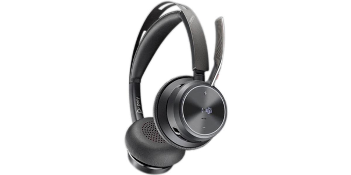 Headset Voyager Focus 2 Microsoft - Stereo - Bluetooth/USB-C - USB-C/A Adapter + Charging Stand