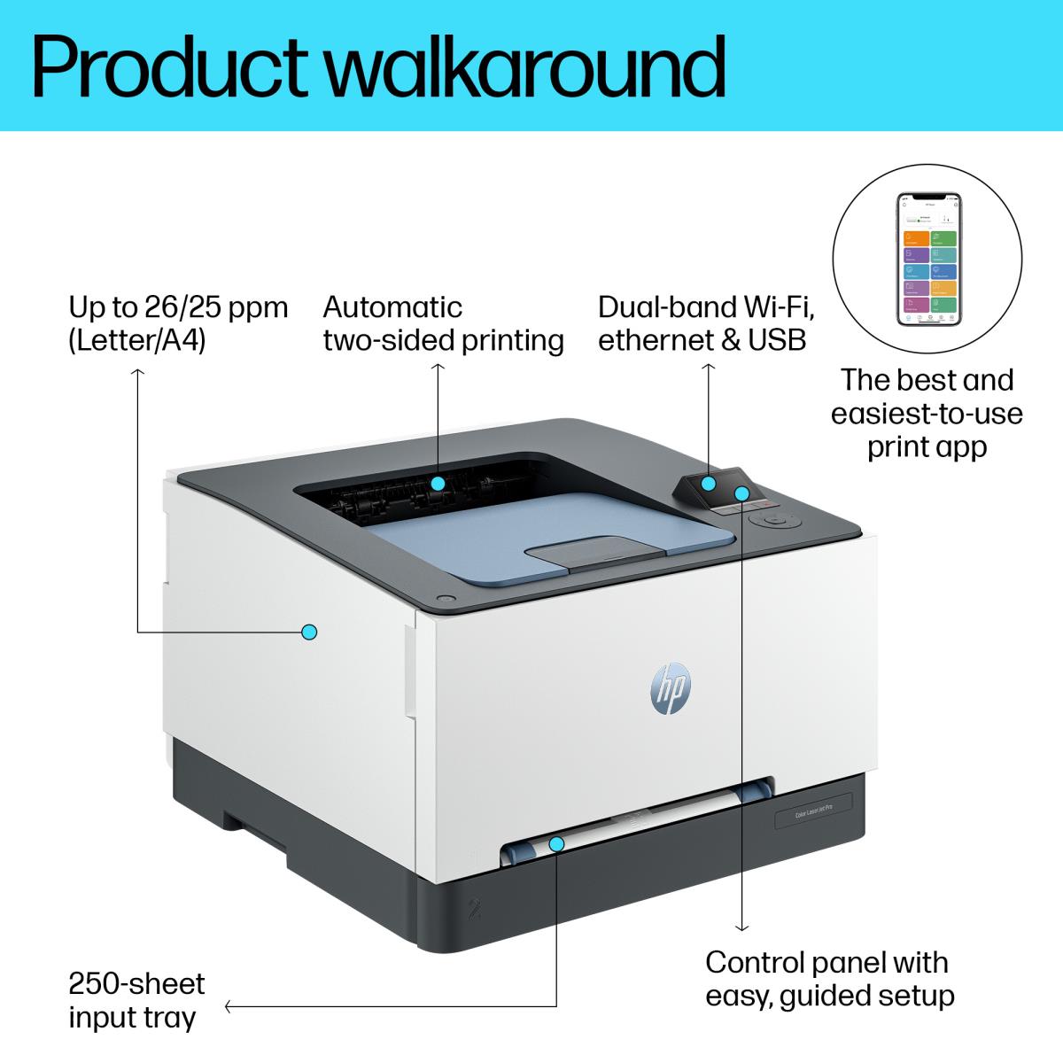 LaserJet Pro 3202dw - Color Printer - Laser - A4 - USB / Ethernet / Wi-Fi