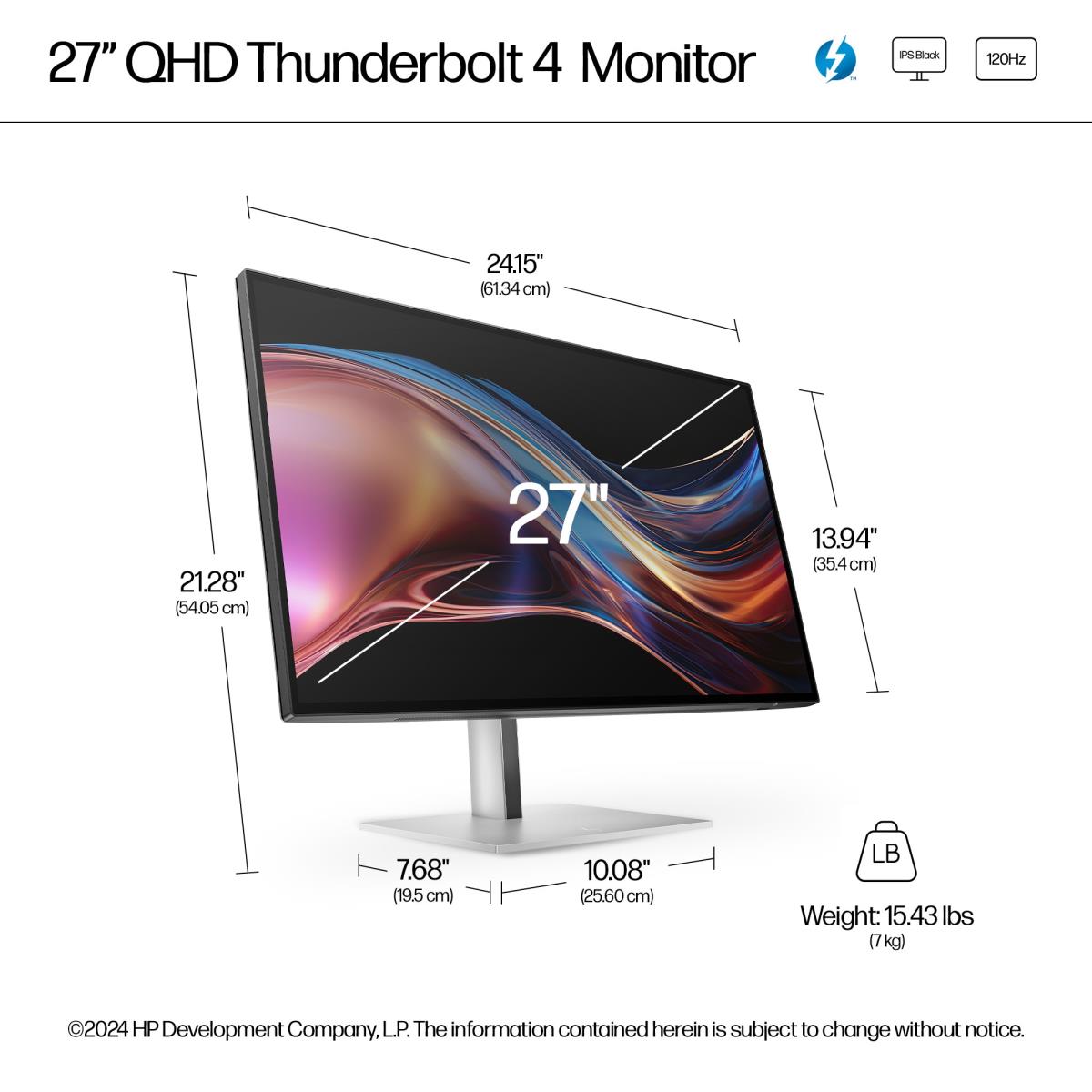 Desktop Monitor w/Thunderbolt 4 - Series 7 Pro 727pu - 27in - 2560x1440 (QHD)
