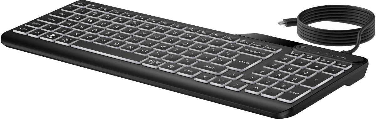 Multi-Device Wired Keyboard 405 - Backlit - Qwertzu German