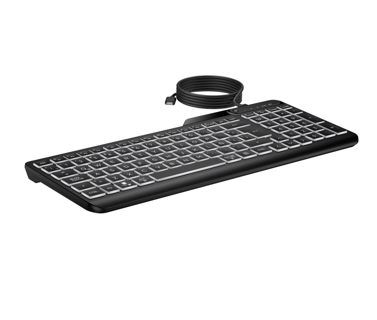Multi-Device Wired Keyboard 405 - Backlit - Qwertzu German