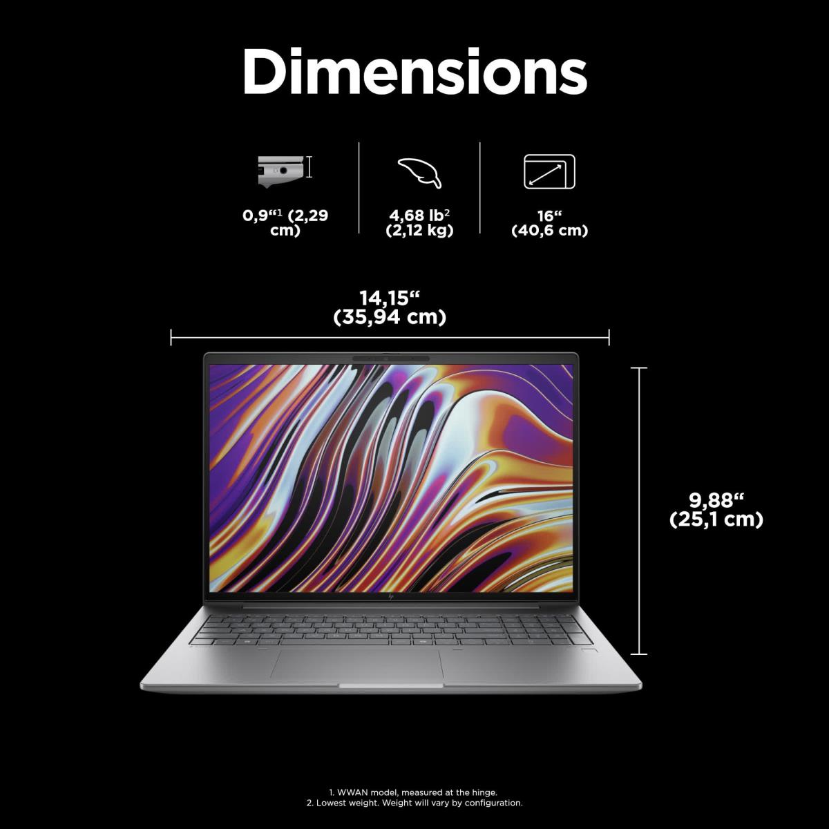 ZBook Power G11 - 16in - R7 8845HS - 32GB RAM - 1TB SSD - RTX 1000 6GB - Win11 Pro - Azerty Belgian
