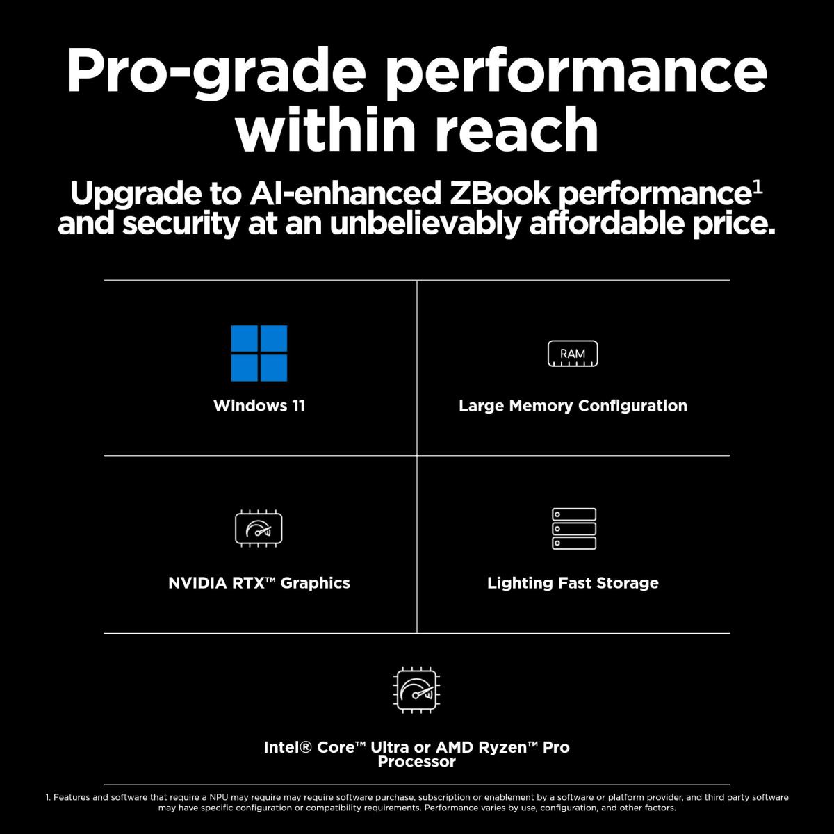 ZBook Power G11 - 16in - R7 8845HS - 32GB RAM - 1TB SSD - RTX 1000 6GB - Win11 Pro - Azerty Belgian
