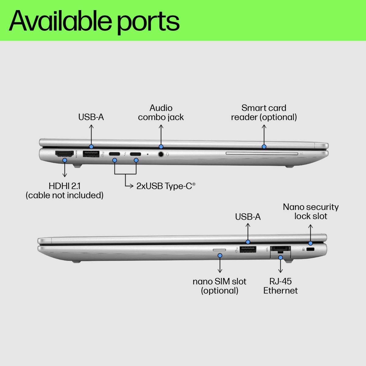 ProBook 460 G11 - 16in - Core Ultra 7 155U - 16GB RAM - 512GB SSD - LTE - Win11 Pro - Qwerty US/Int'l