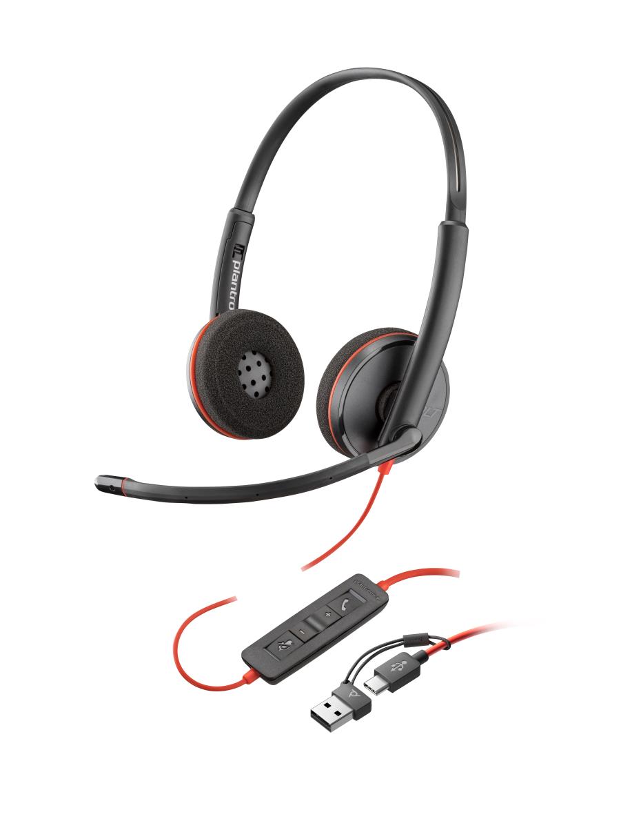 Headset Blackwire 3220 - Stereo - USB-c + USB-C/A Adaptor