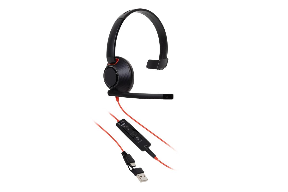 Headset Blackwire 5210 - Monaural  - USB-c / 3.5mm - Bulk