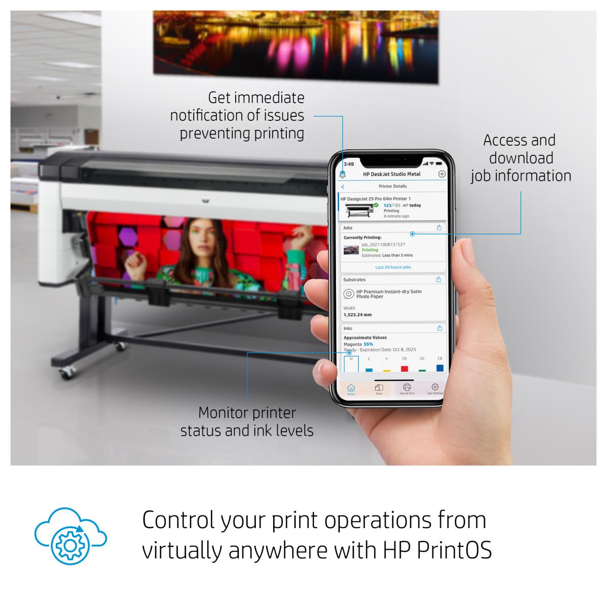 DesignJet Z9+ Pro - Color Printer - Inkjet - 64in - Ethernet