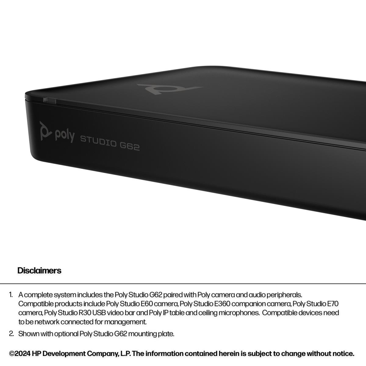 Poly Studio G62 Video Conferencing System