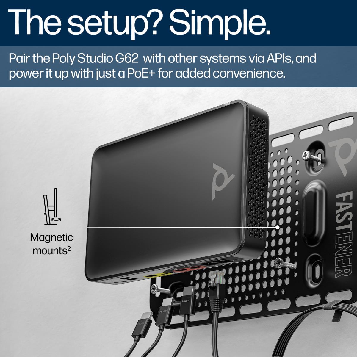 Poly Studio G62 Video Conferencing System With Mounting Plate Kit