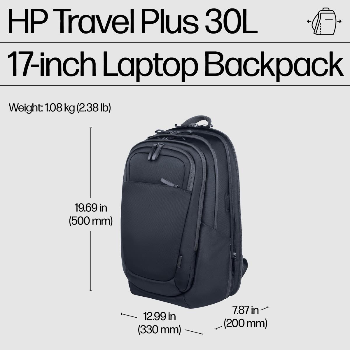 Travel Plus 30 Liter - 17in Notebook Backpack - Blue Graphite