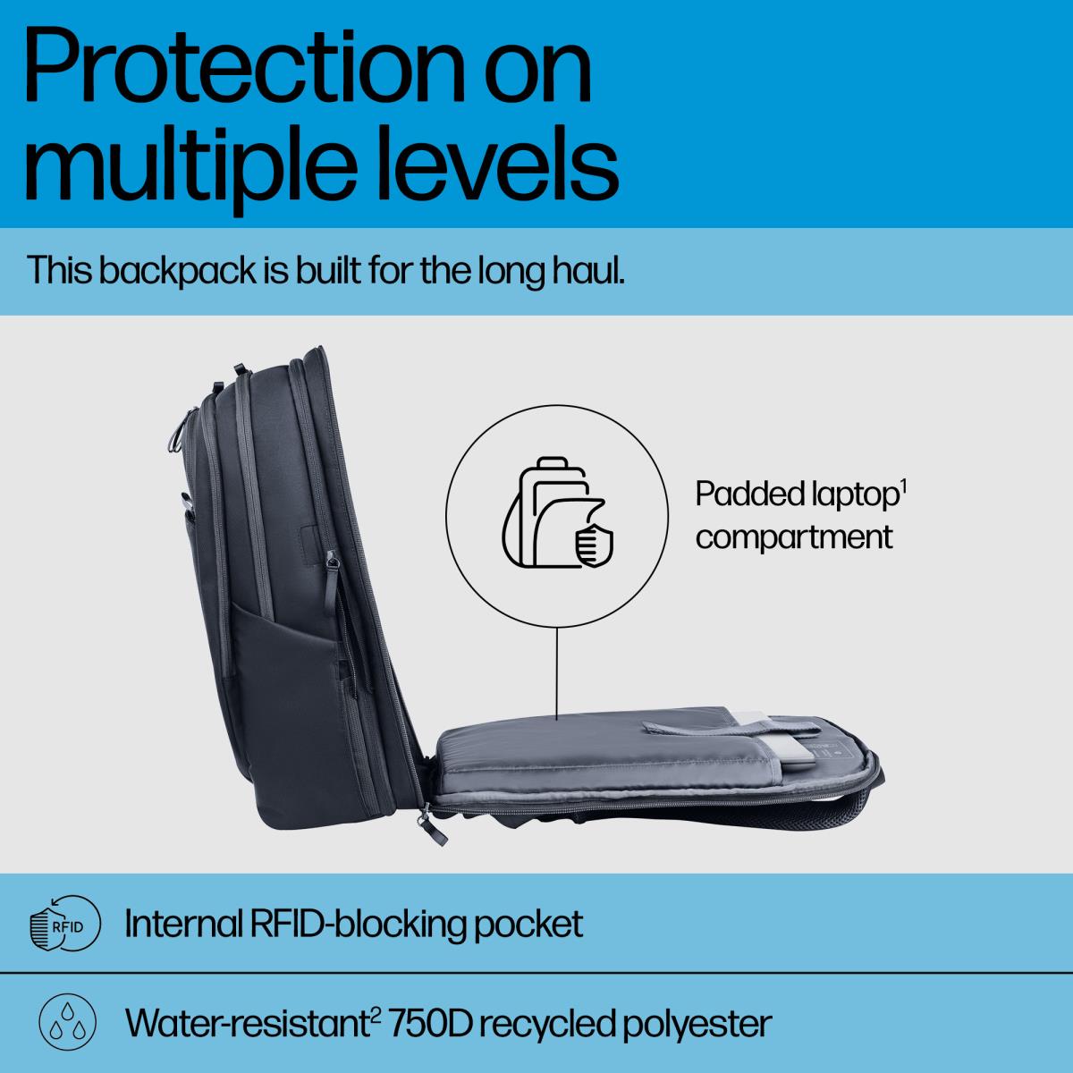 Travel Plus 30 Liter - 17in Notebook Backpack - Blue Graphite