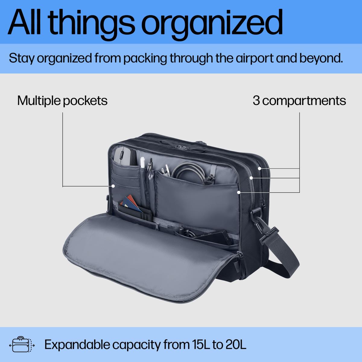 Travel Plus 15 Liter - 14in Notebook Bag - Blue Graphite