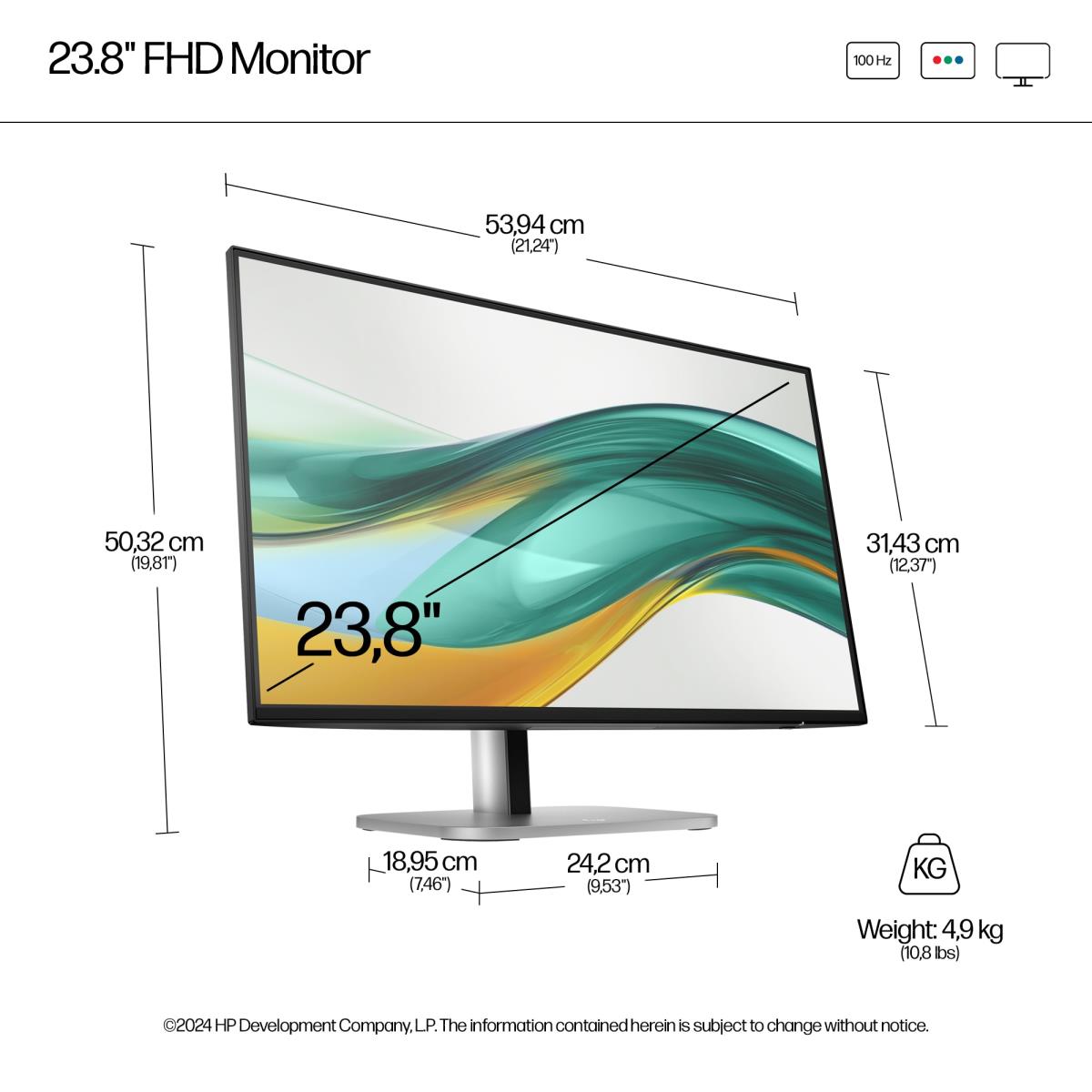 Desktop Monitor - Series 5 Pro 524pf - 24in - 1920 x 1080 (FHD) - IPS - NO STAND