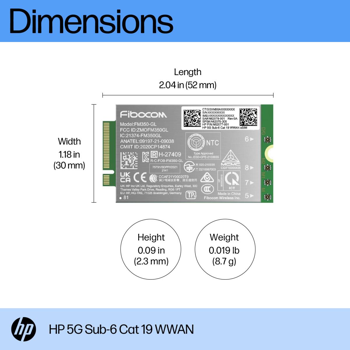 5G Sub-6 Cat 19 WWAN