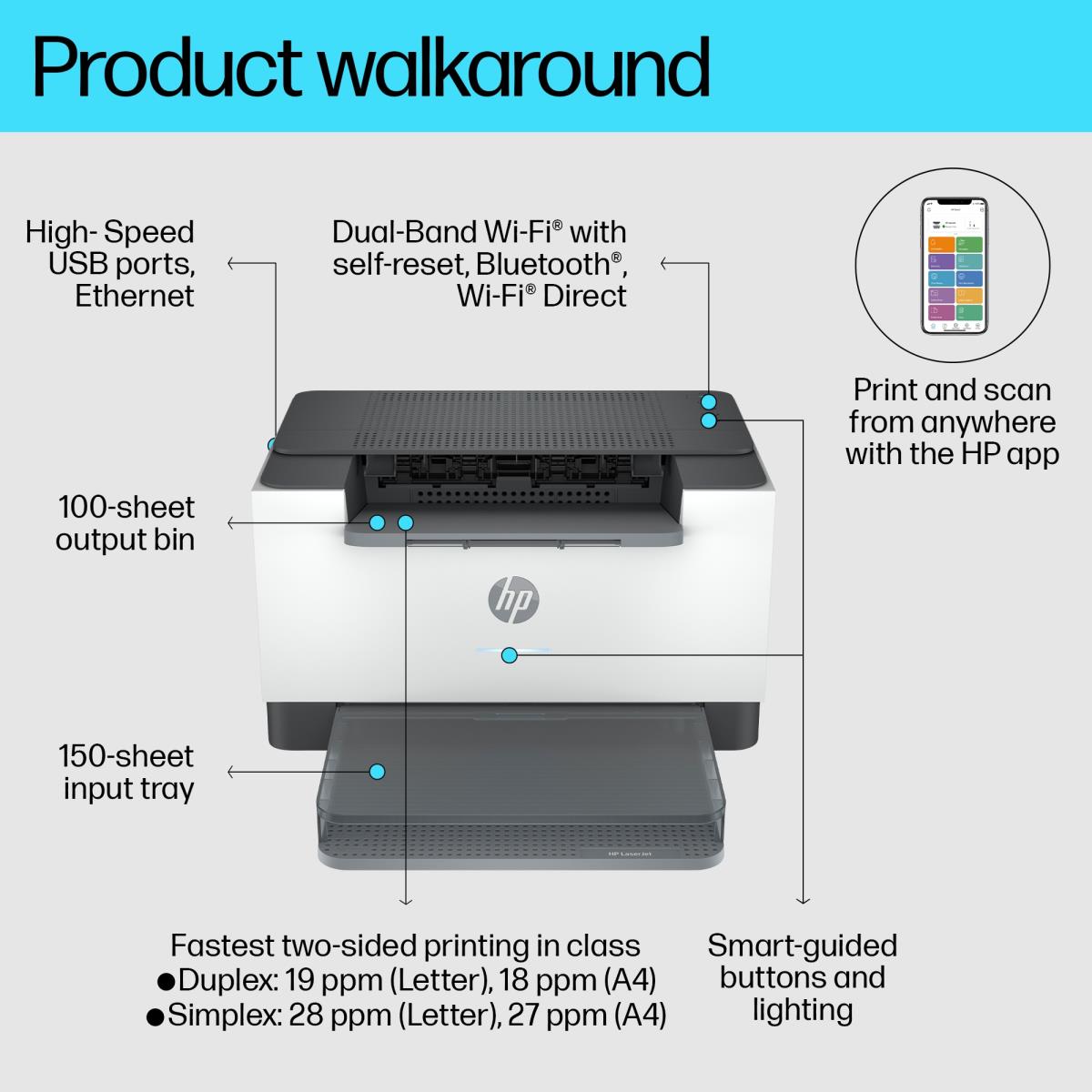 LaserJet M207dw - Printer - Laser - A4 - USB / Wi-Fi