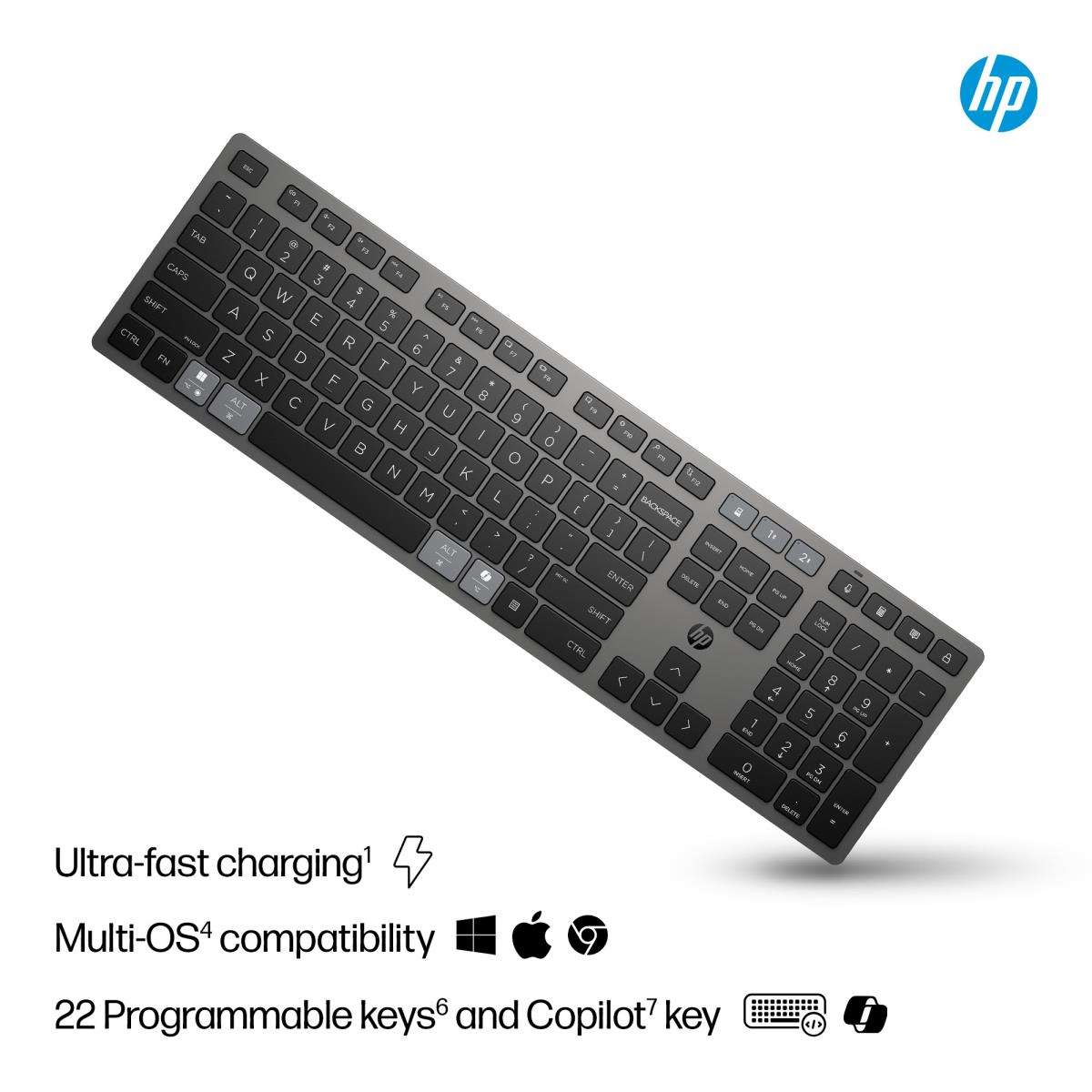 Multi-Device Rechargeable Wireless Keyboard 725 - Azerty Belgian