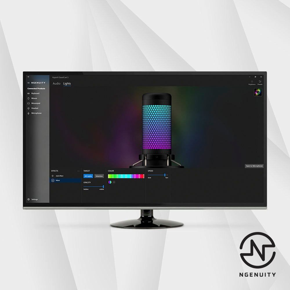 HyperX QuadCast S - USB Microphone - RGB Lighting - Black/Grey