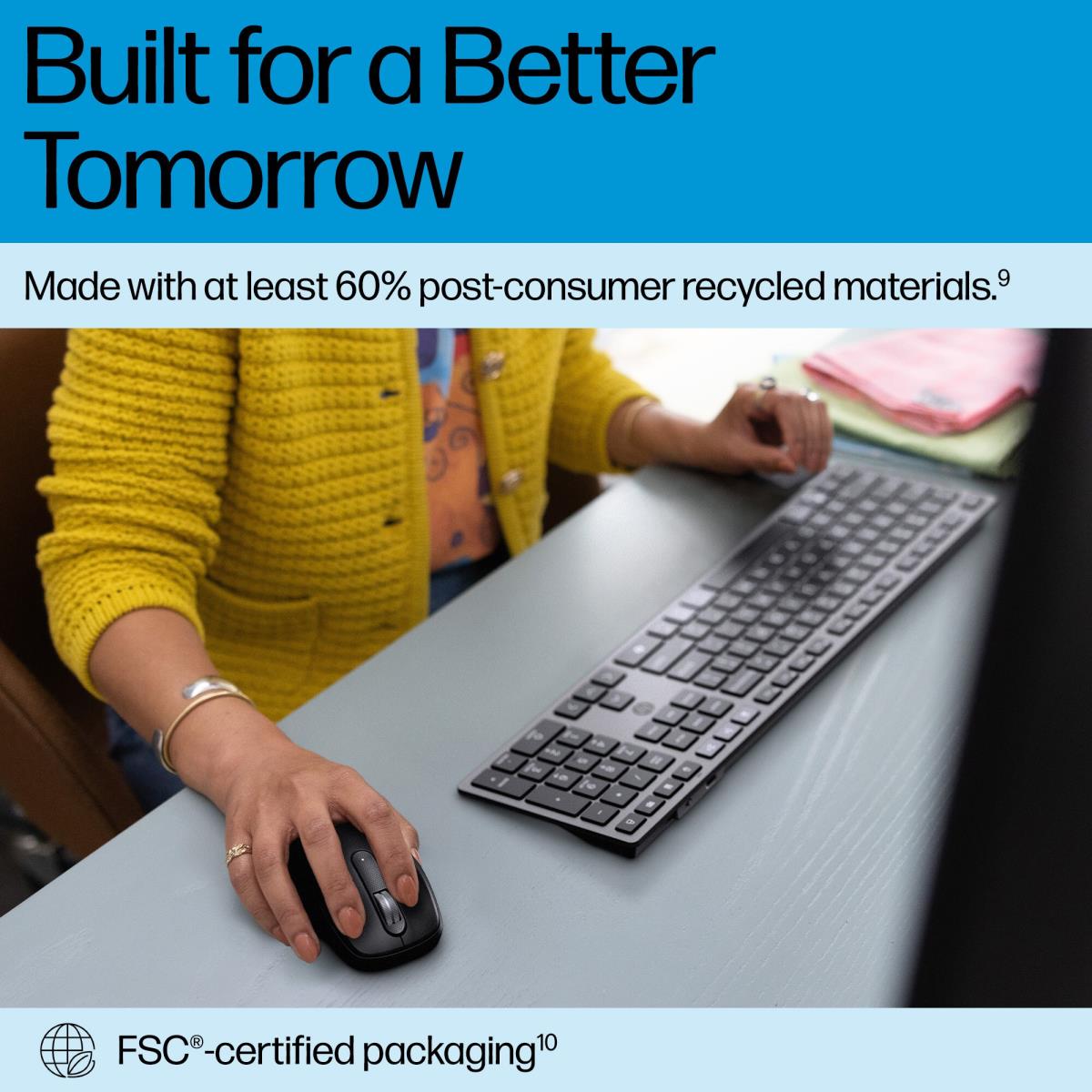 Multi-Device Rechargeable Wireless Keyboard and Mouse Combo 720 - Qwerty Int'l