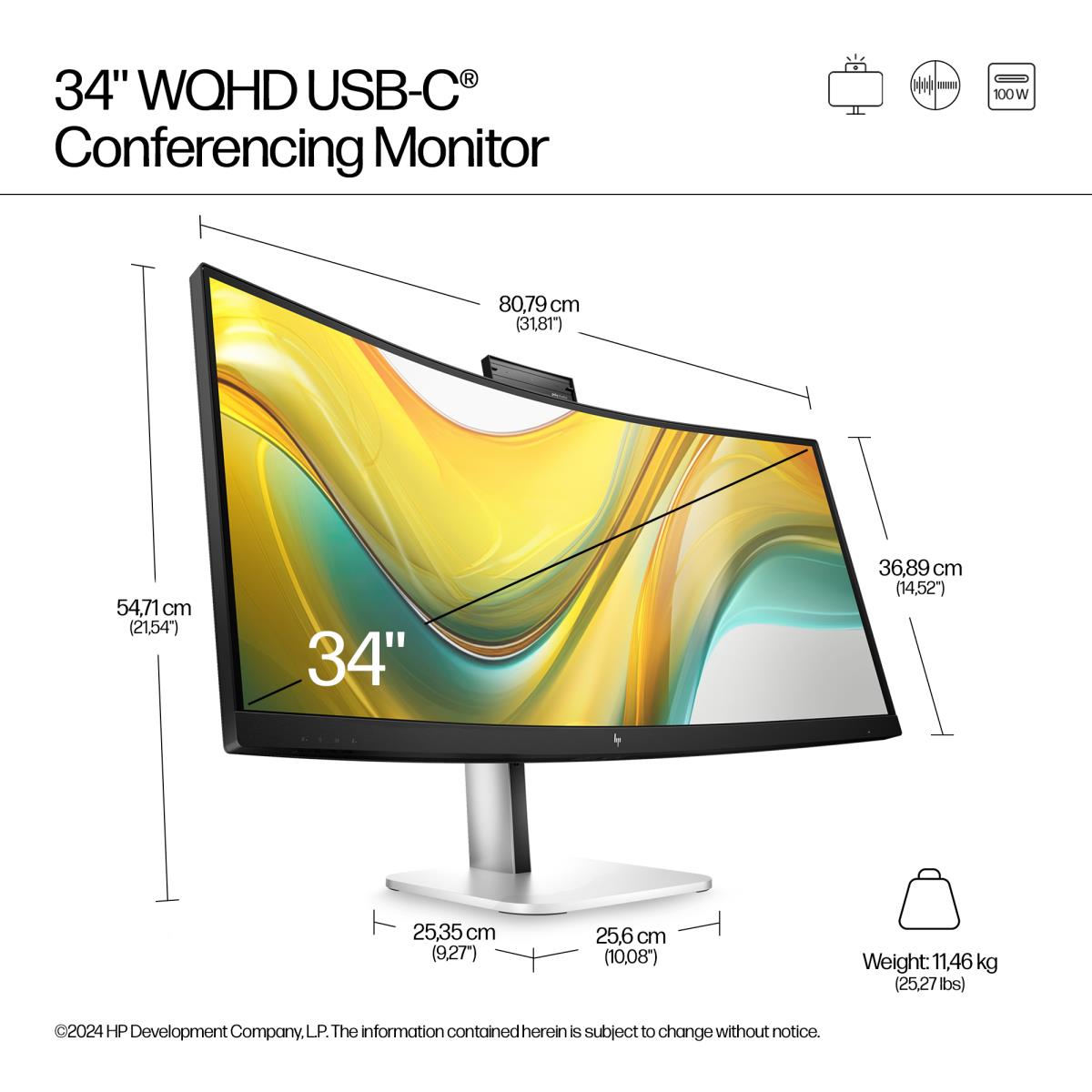 Conferencing USB-C Monitor - Series 5 Pro 34pm - 34in - 3440x1440 (WQHD)