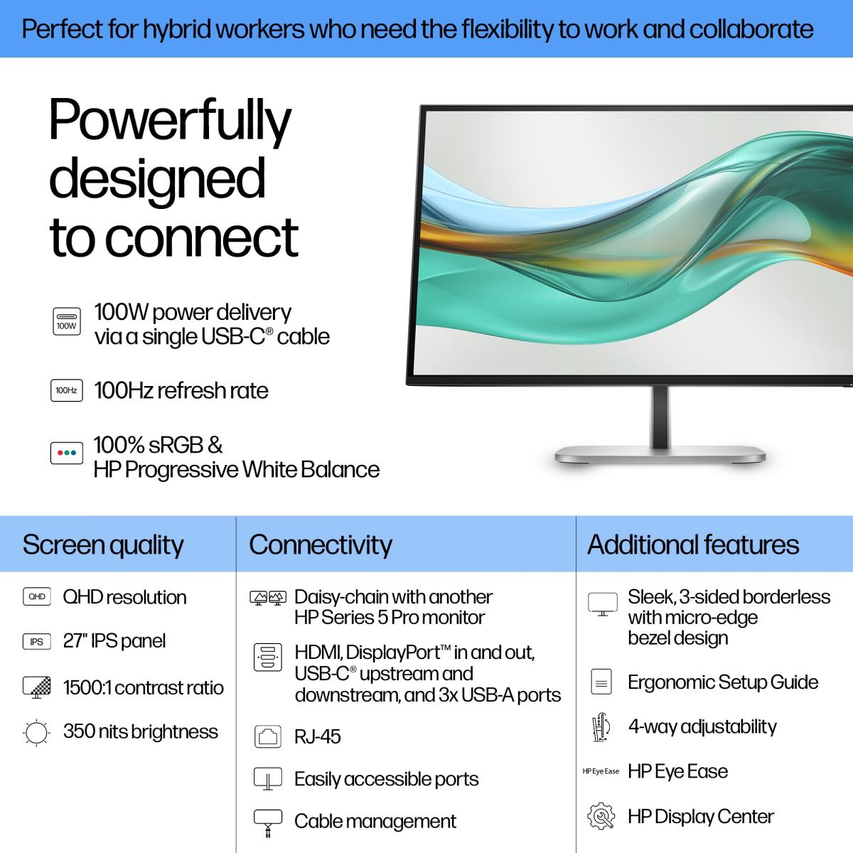 Desktop USB-C Monitor - Series 5 Pro 527pu - 27in - 2560x1440 (QHD)