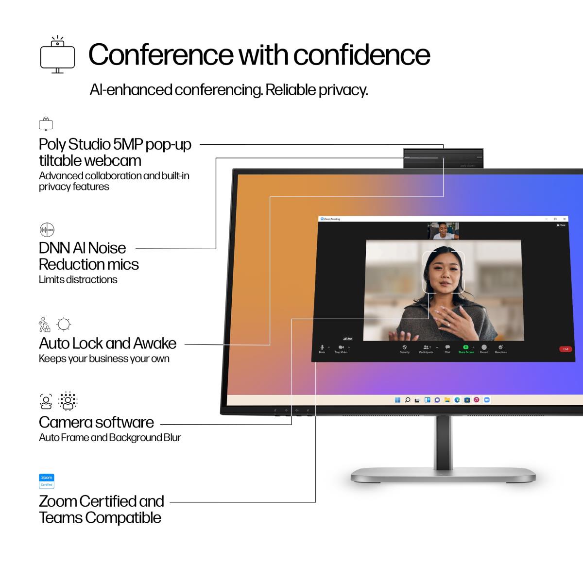 Conferencing USB-C Monitor - Series 5 Pro 527pm - 27in - 2560x1440 (QHD)