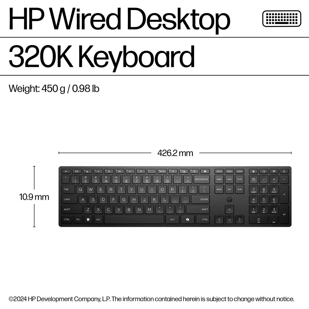 Wired Desktop 320K Keyboard - Qwerty int'l