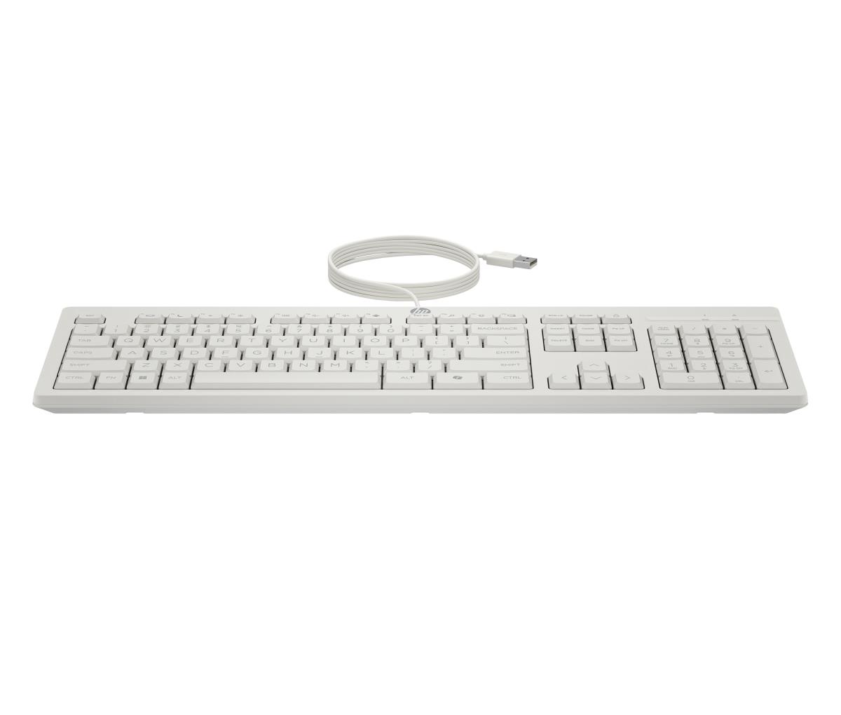 Wired Keyboard and Mouse 225 - White - Azerty Belgian