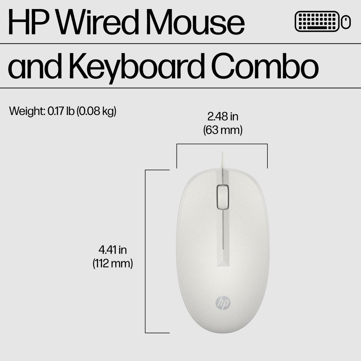 Wired Keyboard and Mouse 225 - White - Azerty Belgian