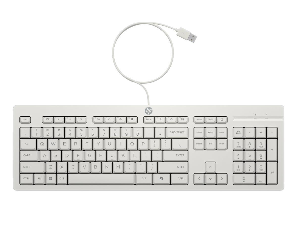 Wired Keyboard and Mouse 225 - White - Azerty Belgian