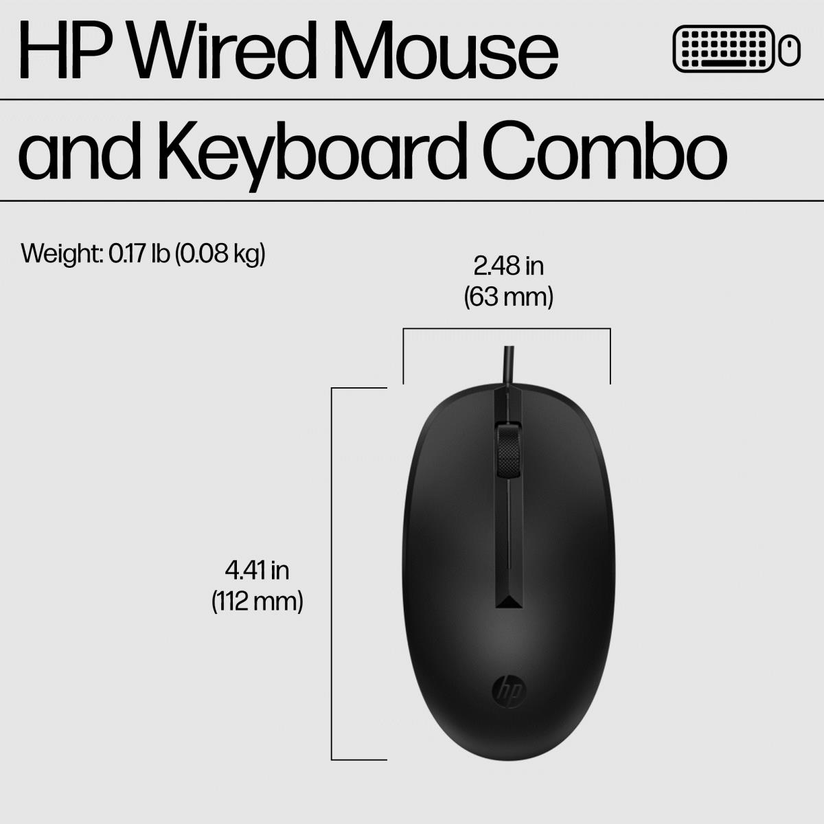 Wired Keyboard and Mouse Combo 225 - Black - Azerty Belgian