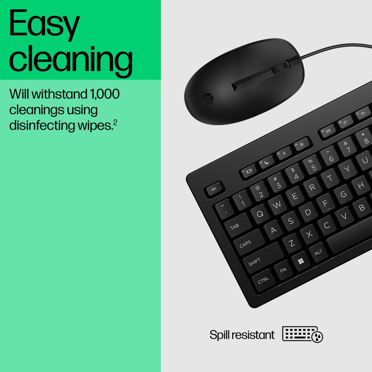 Wired Keyboard and Mouse Combo 225 - Black - Azerty Belgian