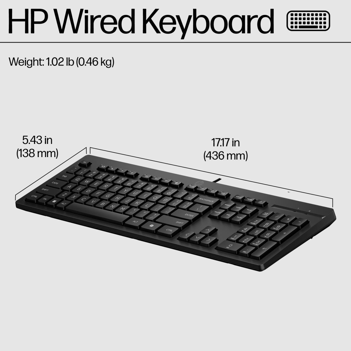 Wired Keyboard 125 - Black - Azerty Belgian