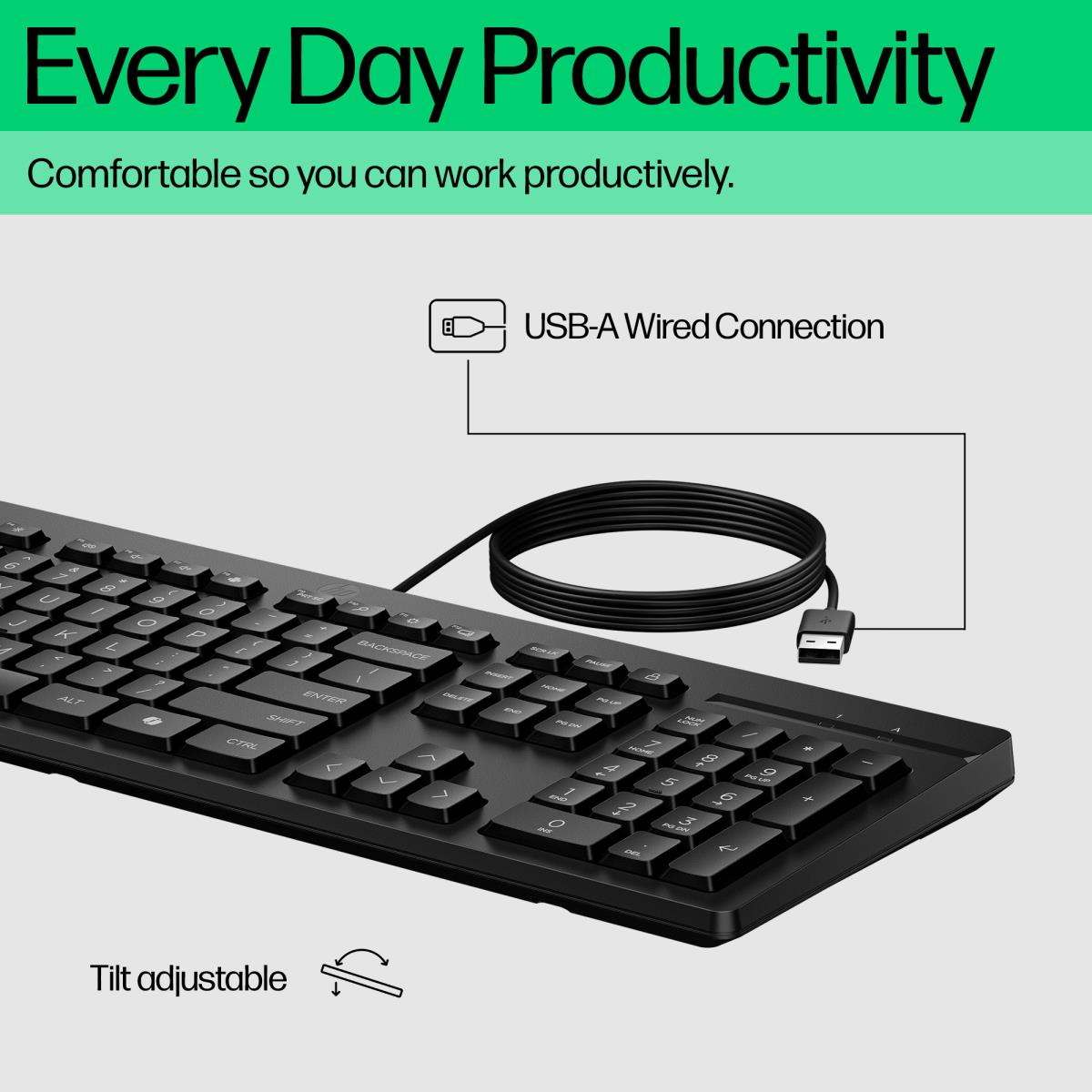 Wired Keyboard 125 - Black - Azerty Belgian