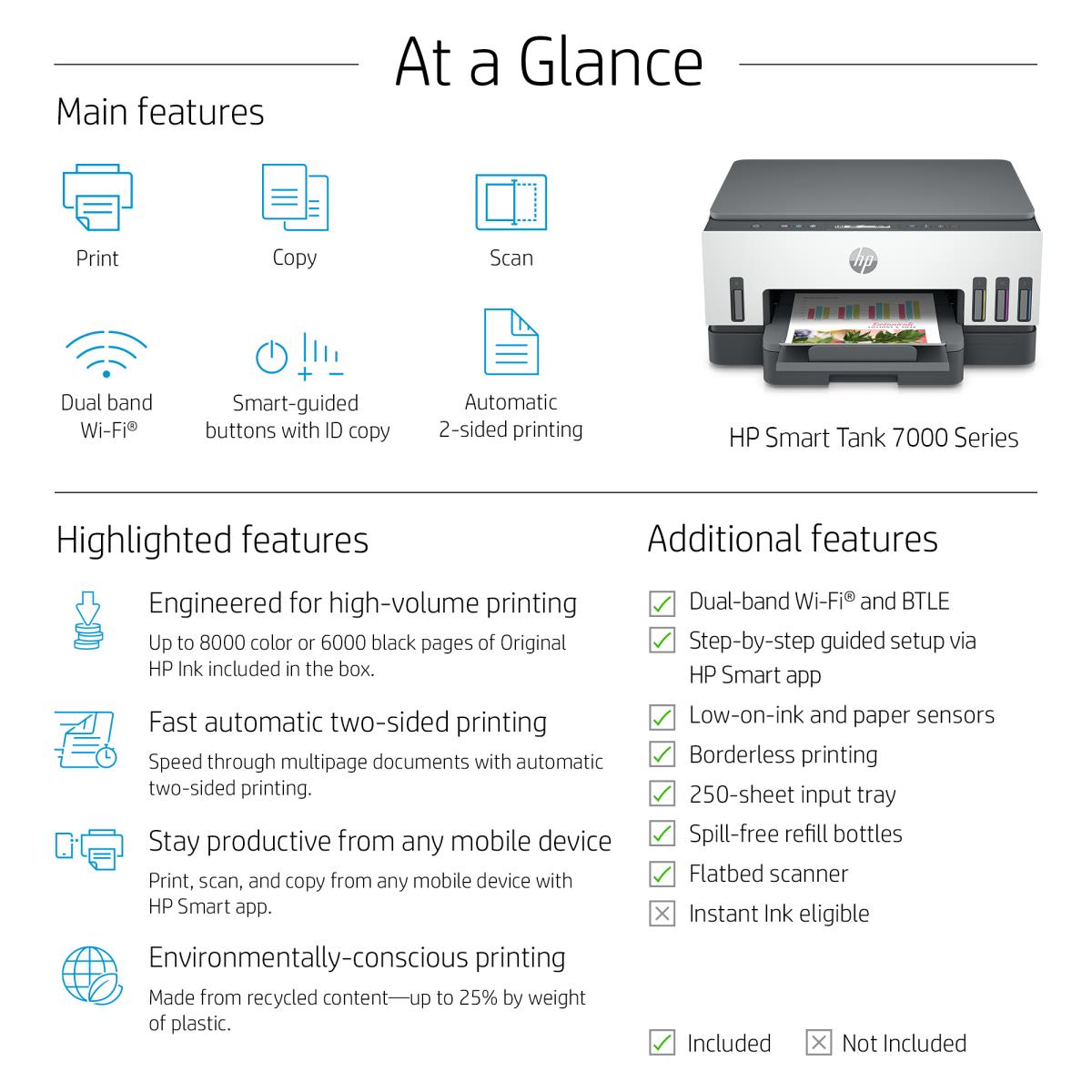 Smart Tank 7008 - All-in-One Printer - Inkjet - A4 - USB / Wi-Fi