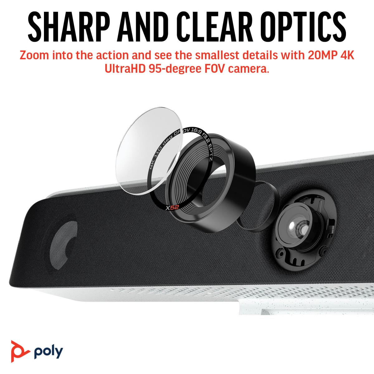 Poly Studio X52 All-In-One Video Bar with TC10 Controller Kit