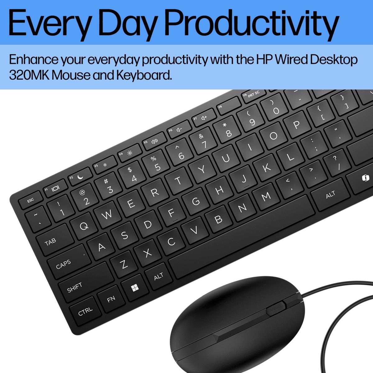 Wired Desktop 320MK Keyboard and Mouse - Qwertzu German
